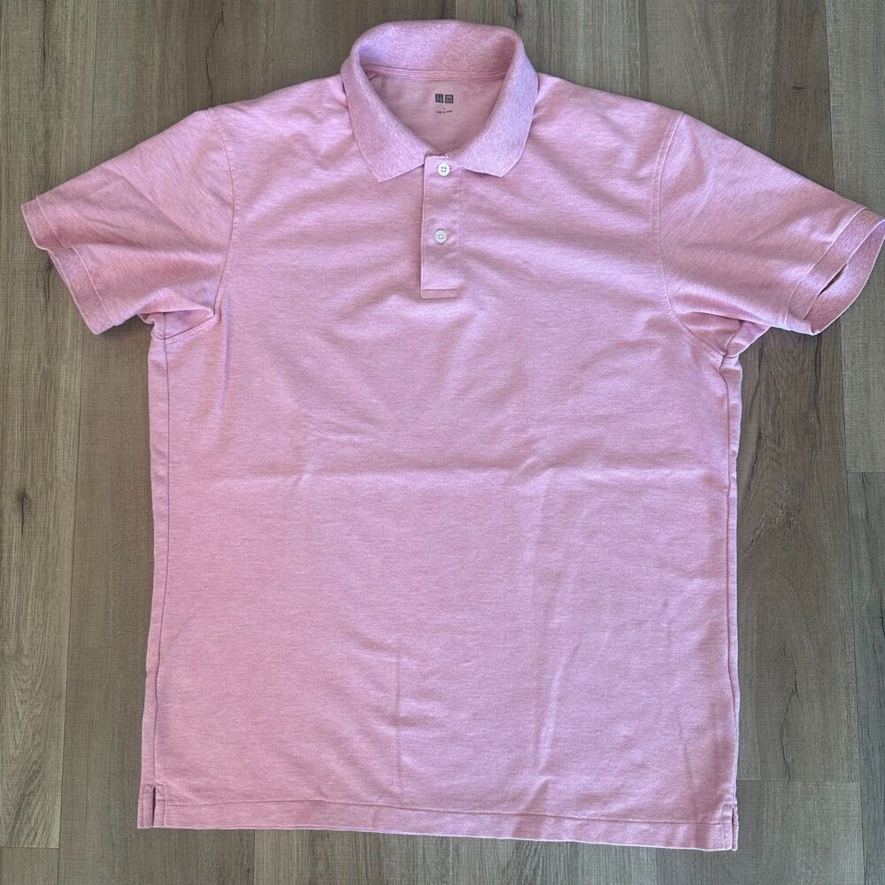 Uniqlo Pink Polo Shirt Mens Size L Large Preppy Quiet Luxury Classy